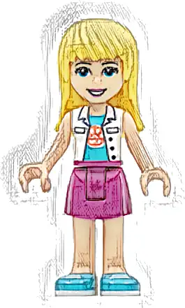 Friends Stephanie - Magenta Skirt, White Top with Paw Print Undershirt