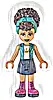 Minifigurka LEGO® frnd0551 Friends Andrea - Dark Turquoise Jacket over White Top with Crown, Dark Blue Skirt with Magenta Boots, Dark Turquoise Head Wrap