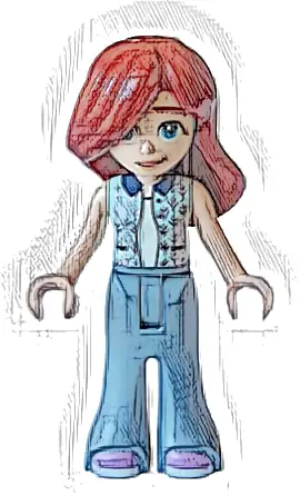 Friends Paisley - Light Aqua Vest, Sand Blue Trousers Bell-Bottoms, Medium Lavender Shoes