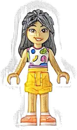 Friends Liann - White Tank Top, Bright Light Orange Shorts, Coral Shoes