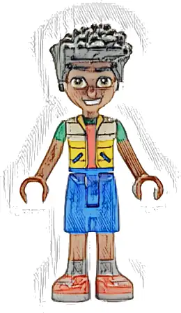 Friends Zac - White and Yellow Jacket, Blue Shorts, Red Shoes