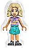 Minifigurka LEGO® frnd0806 Friends Nova - Medium Lavender Sleeveless Hoodie with Dachshund, Dark Turquoise Shorts, Black and White Boots