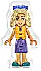Minifigurka LEGO® frnd0826 Friends Nova - Medium Lavender Sleeveless Hoodie with Dachshund, Dark Purple Shorts, Dark Turquoise Shoes, Orange Life Jacket, Trans-Purple Sunglasses