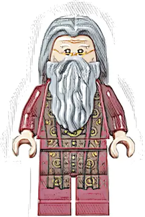 Albus Dumbledore - Dark Red Robe, Light Bluish Gray Hair