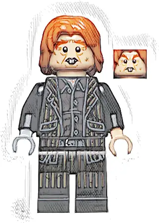 Peter Pettigrew (Wormtail) - Black Suit, Light Bluish Gray Right Hand