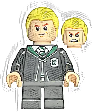 Draco Malfoy - Black Torso Slytherin Robe, Black Short Legs