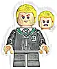 Minifigurka LEGO® hp254 Draco Malfoy - Black Torso Slytherin Robe, Black Short Legs