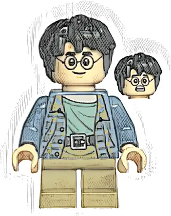 Harry Potter - Sand Blue Jacket, Dark Tan Short Legs, Grin / Scared