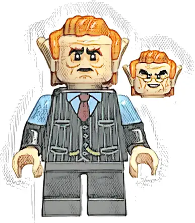 Goblin - Black Pinstripe Vest, Dark Orange Hair