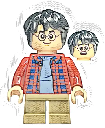 Harry Potter - Dark Red Plaid Flannel Shirt, Dark Tan Short Legs