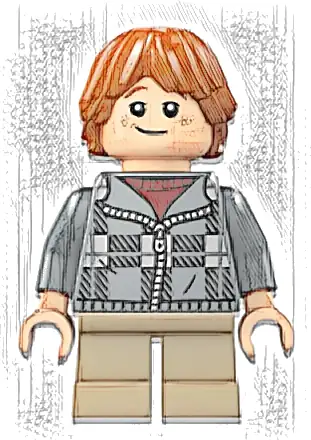 Ron Weasley - Dark Bluish Gray Plaid Jacket, Dark Tan Short Legs