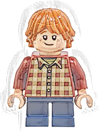 Ron Weasley - Dark Red Plaid Shirt, Dark Blue Short Legs