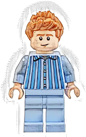 Percy Weasley - Bright Light Blue Striped Pajamas