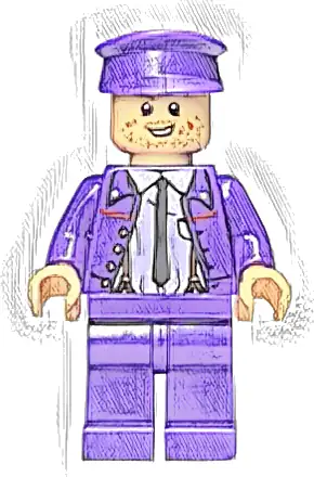 Stanley (Stan) Shunpike - Knight Bus Conductor Uniform with Black Tie and Lavender Shirt