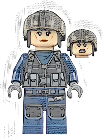 ACU Tracker - Female, Black Aviator Cap with Trans-Brown Visor, Light Nougat Head