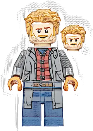 Owen Grady - Dark Bluish Gray Jacket over Flannel Shirt