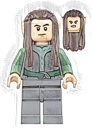 Rivendell Elf - Male, Dark Bluish Gray Shirt and Legs