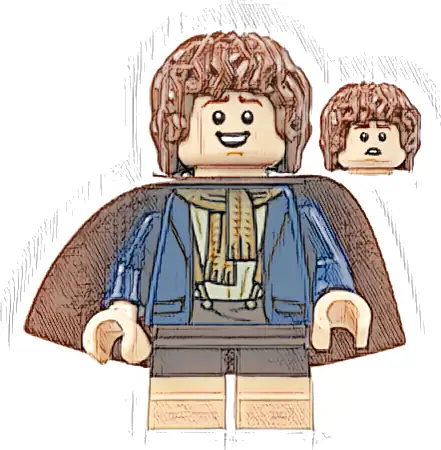 Peregrin Took (Pippin) - Reddish Brown Cape, Light Nougat Feet