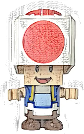 Minifigurka LEGO® mar0206 Toad - Happy, Open Mouth, White Hinge Top Plate, Black Hinge Brick and 2 x 2 Plate