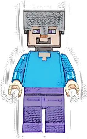 Steve - Dark Purple Legs, Flat Silver Helmet