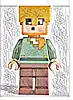 Minifigurka LEGO® min158 Alex - Reddish Brown Legs, Pearl Gold Helmet