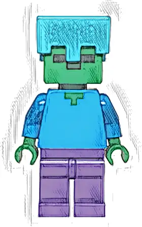 Zombie - Dark Purple Legs, Medium Azure Helmet