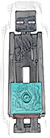 Enderman - Dark Red Block with Dark Turquoise Top