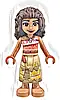 Minifigurka LEGO® moa005 Moana (Sienna) - Mini Doll, Coral and White Strapless Top, Tan Long Skirt with Dark Tan Hems, Dark Brown Hair
