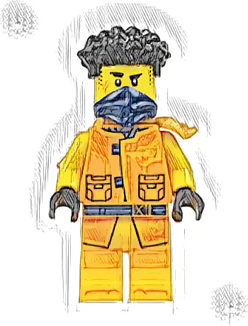 Arin - Tang Jacket, Dark Blue Bandana, Scabbard