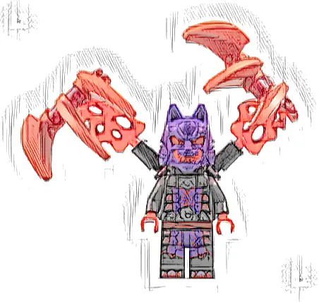 Wolf Mask Warrior - Dark Purple and Red Mask, Energy Claws