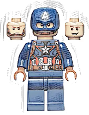 Captain America - Dark Blue Suit, Reddish Brown Hands, Helmet