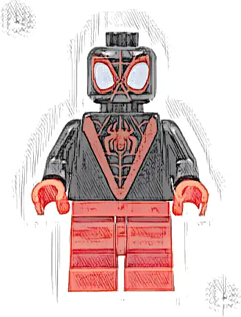 Spider-Man (Miles Morales) - Red Medium Legs, Red Spider Logo