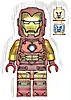 Minifigurka LEGO® sh0910 Iron Man - Dark Red and Gold Armor, Round Arc Reactor, Pearl Gold Arms, One Piece Helmet
