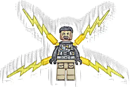 Electro - Black and Dark Tan Outfit, Medium Brown Head, Small Electricity Wings