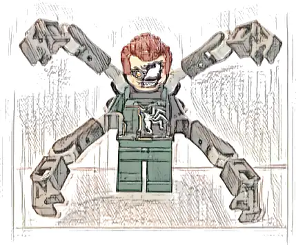 Minifigurka LEGO® sh0946 Dr. Octopus (Otto Octavius) / Doc Ock - Dark Green Suit Half Venomized, 4 Mechanical Arms
