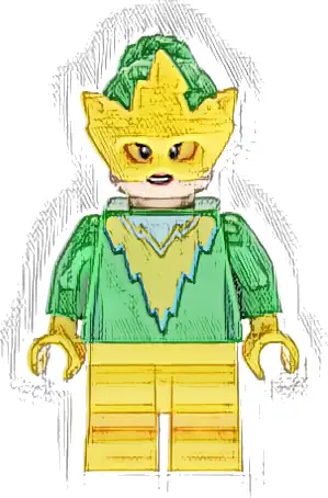 Electro - Bright Green Torso and Hair, Yellow Mask and Medium Legs