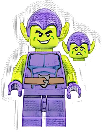 Green Goblin - Lime Skin, Dark Purple Outfit, Medium Legs