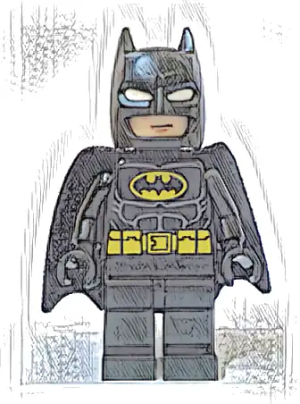 Batman - Black Suit, Yellow Belt, Cowl with White Eyes, Neutral / Angry with Bared Teeth