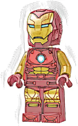 Iron Man - Dark Red and Gold Armor, Round Arc Reactor, Pearl Gold Arms, Helmet with Visor