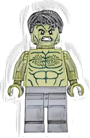 Hulk - Minifigure, Dark Bluish Gray Legs