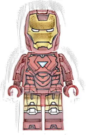 Iron Man - Mark 6 Armor, Large Helmet Visor, Light Nougat Head