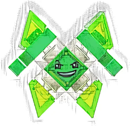 Kryptomite - Green, Medium Crystals, Hands