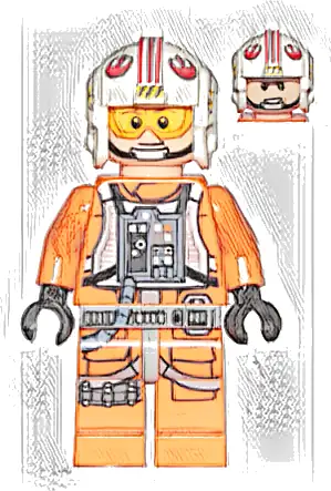Luke Skywalker (Pilot, Printed Legs, Visor Up / Down)