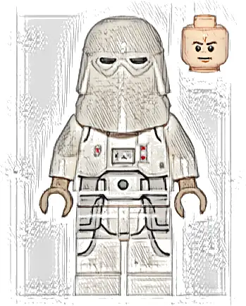 Snowtrooper, Printed Legs, Dark Tan Hands, Frown