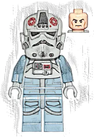 AT-AT Driver - Dark Red Imperial Logo, Cheek Lines, Frown