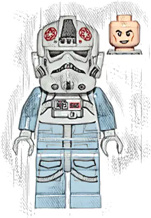 AT-AT Driver - Dark Red Imperial Logo, Cheek Lines, Smile