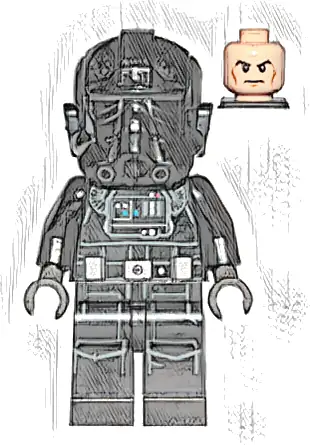 Imperial TIE Fighter Pilot - Light Nougat Head, Frown