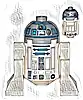 Minifigurka LEGO® sw1202 Astromech Droid, R2-D2, Flat Silver Head, Dark Pink Dots, Large Receptor, Back Printing