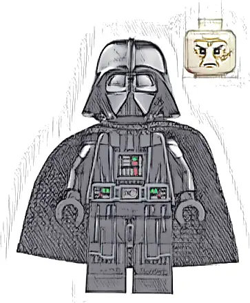 Darth Vader - Printed Arms, Spongy Cape, White Head with Frown