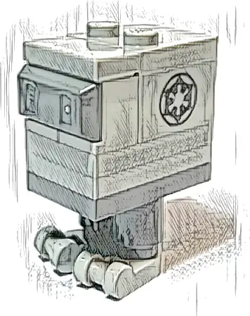 Gonk Droid (GNK Power Droid), Light Bluish Gray Body and Feet, Imperial Logo